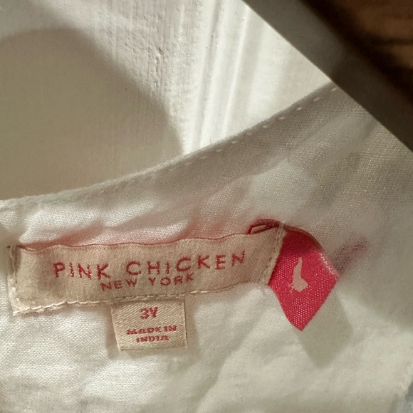 Pink Chicken Embroidery 100% cotton. Vintage gauze dress, Spring, Easter, Cozy - Picture 4 of 7